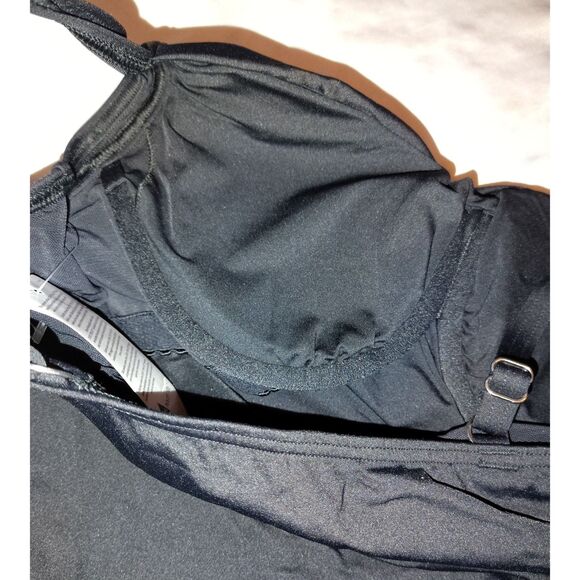 NWT Lands' End V-Neck Wrap Underwire Tankini Swimsuit Top Size 12 UPF 50 Beach - Picture 4 of 8